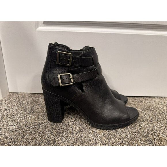 Timberland Women’s EK glancy Peep Toe Heel Black Size 9 - Picture 2 of 6
